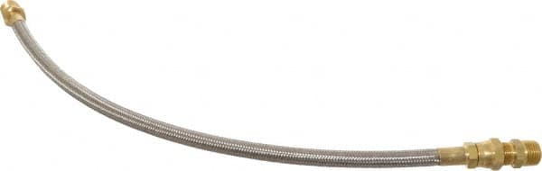 Made in USA - 24" OAL, 1/2" ID, 1,500 Max psi, Flexible Metal Hose Assembly - Exact Industrial Supply