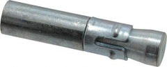 Wej-It - 1/2" Diam, 1/2" Drill, 2-5/16" OAL, 1/2" Min Embedment Drop-In Concrete Anchor - 12L14 Steel, Zinc-Plated Finish, Hex Nut Head, Hex Drive, 1-1/16" Thread Length - Exact Industrial Supply