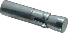Wej-It - 7/8" Diam, 7/8" Drill, 3-13/16" OAL, 1/2" Min Embedment Drop-In Concrete Anchor - 12L14 Steel, Zinc-Plated Finish, 5/8" Hex Nut Head, 1-1/2" Thread Length - Exact Industrial Supply