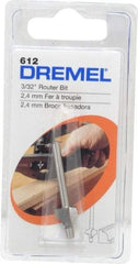 Dremel - 3/32" Diam, 1-1/4" Overall Length, High Speed Steel, Beading, Edge Profile Router Bit - 1/8" Shank Diam x 0.4" Shank Length, Uncoated, Piloted - Exact Industrial Supply