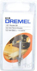 Dremel - 1/8" Diam, 1.2" Overall Length, High Speed Steel, Round-Over, Edge Profile Router Bit - 1/8" Shank Diam x 0.4" Shank Length, Uncoated - Exact Industrial Supply