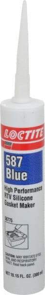 Loctite - 300 mL Cartridge Blue RTV Silicone Joint Sealant - 30 min Tack Free Dry Time, 24 hr Full Cure Time, Series 587 - Exact Industrial Supply