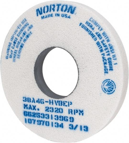 Norton - 14" Diam x 5" Hole x 1-1/2" Thick, H Hardness, 46 Grit Surface Grinding Wheel - Aluminum Oxide, Type 1, Coarse Grade, 2,320 Max RPM, Vitrified Bond, No Recess - Exact Industrial Supply