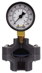 Plast-O-Matic - 200 Max psi, 2 Inch Dial Diameter, PVC Pressure Gauge Guard and Isolator - 3% Accuracy - Exact Industrial Supply