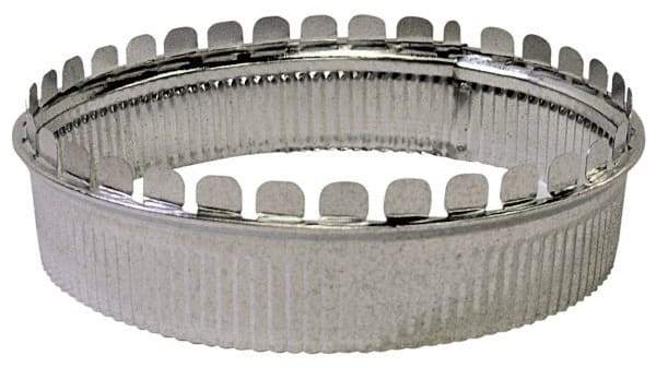 Made in USA - 6" ID Galvanized Duct Round Starting Collar - Standard Gage, 50 Piece - Exact Industrial Supply