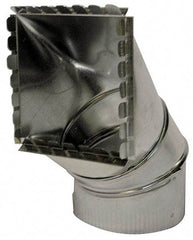 Made in USA - 8" ID Galvanized Duct Square Takeoff - 12" Long x 6-1/2" Wide, Standard Gage, 16 Piece - Exact Industrial Supply