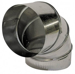 Made in USA - 18" ID Galvanized Duct Round Adjustable Elbow - 24 Gage, 1 Piece - Exact Industrial Supply