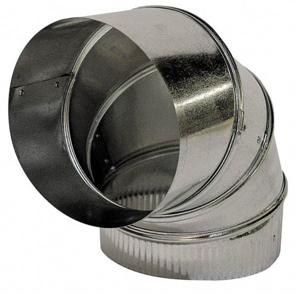 Made in USA - 16" ID Galvanized Duct Round Adjustable Elbow - 26 Gage, 4 Piece - Exact Industrial Supply