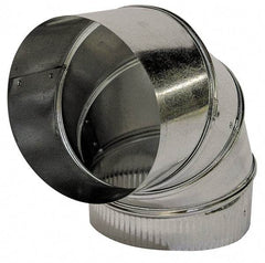 Made in USA - 14" ID Galvanized Duct Round Adjustable Elbow - 26 Gage, 3 Piece - Exact Industrial Supply