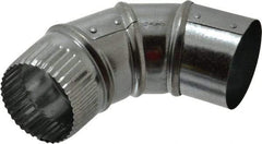 Made in USA - 3" ID Galvanized Duct Round Adjustable Elbow - 26 Gage, 30 Piece - Exact Industrial Supply