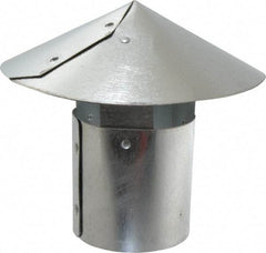 Made in USA - 3" ID Galvanized Duct Rain Cap - 28 Gage, 24 Piece - Exact Industrial Supply