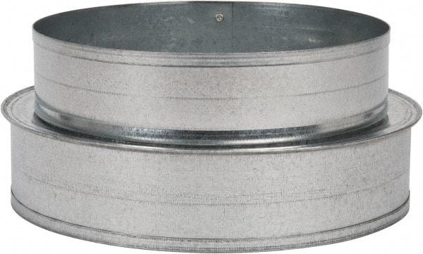 Made in USA - 8" ID Galvanized Duct Shortway Reducer without Crimp - Standard Gage, 24 Piece - Exact Industrial Supply