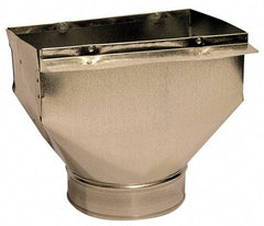 Made in USA - 6" ID Galvanized Duct Register Pan - 10" Long x 6" Wide, Standard Gage, 25 Piece - Exact Industrial Supply