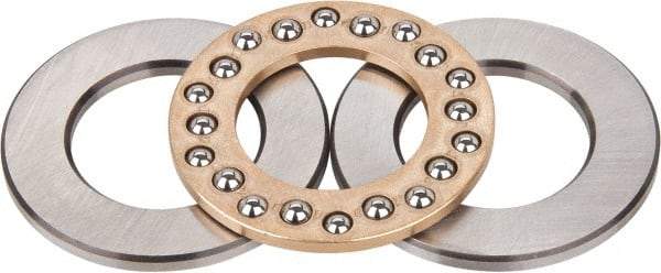 INA Bearing - 1-1/2" Inside x 2-19/32" Outside Diam, 5/8" Thick, Steel Ball Thrust Bearing - 1,340 Lbs. Static Capacity, 1,690 Max Pressure x Velocity - Exact Industrial Supply