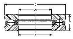 INA Bearing - 1-7/8" Inside x 3-7/32" Outside Diam, 13/16" Thick, Steel Ball Thrust Bearing - 17,500 Lbs. Static Capacity, 6,900 Max Pressure x Velocity - Exact Industrial Supply