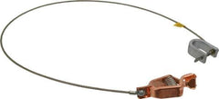 Hubbell Workplace - 19 AWG, 3 Ft., Alligator Clip, C-Clamp, Grounding Cable with Clamps - Noninsulated, Federal Specification A-A-59466-010 - Exact Industrial Supply
