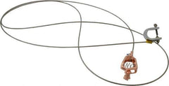 Hubbell Workplace - 19 AWG, 10 Ft., Alligator Clip, C-Clamp, Grounding Cable with Clamps - Noninsulated, Federal Specification A-A-59466-010 - Exact Industrial Supply