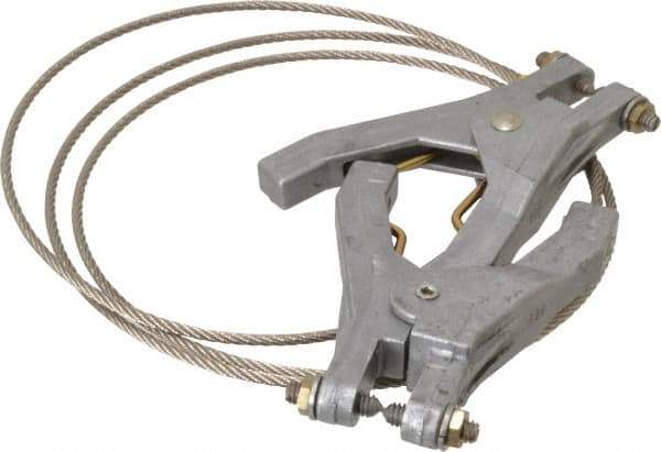 Hubbell Workplace - 19 AWG, 5 Ft., Hand Clamp, Grounding Cable with Clamps - Noninsulated, Includes 2 Hand Clamps - Exact Industrial Supply