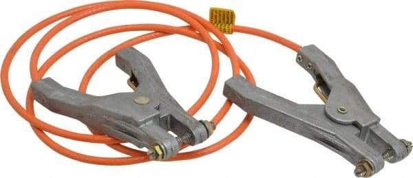 Hubbell Workplace - 19 AWG, 5 Ft., Hand Clamp, Grounding Cable with Clamps - Orange, Includes 2 Hand Clamps - Exact Industrial Supply