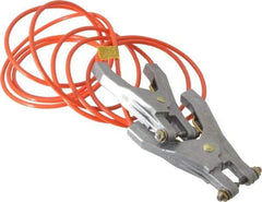 Hubbell Workplace - 19 AWG, 10 Ft., Hand Clamp, Grounding Cable with Clamps - Orange, Includes 2 Hand Clamps - Exact Industrial Supply