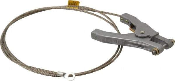 Hubbell Workplace - 19 AWG, 5 Ft., Hand Clamp, Terminal, Grounding Cable with Clamps - Noninsulated - Exact Industrial Supply