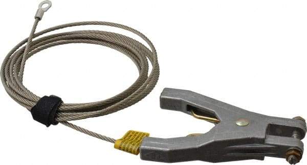 Hubbell Workplace - 19 AWG, 10 Ft., Hand Clamp, Terminal, Grounding Cable with Clamps - Noninsulated - Exact Industrial Supply