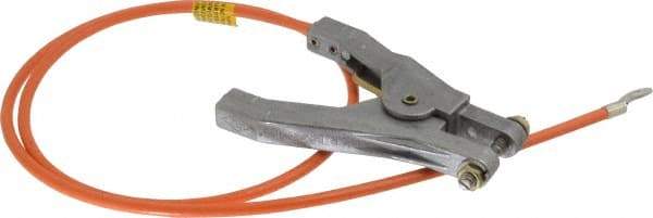Hubbell Workplace - 19 AWG, 3 Ft., Hand Clamp, Terminal, Grounding Cable with Clamps - Orange - Exact Industrial Supply