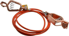 Hubbell Workplace - 19 AWG, 5 Ft., Alligator Clip, Grounding Cable with Clamps - Orange, Includes 2 Alligator Clips, Federal Specification A-A-59466-010 - Exact Industrial Supply