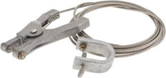 Hubbell Workplace - 19 AWG, 10 Ft., Alligator Clip, Hand Clamp, Grounding Cable with Clamps - Noninsulated, Federal Specification A-A-59466-010 - Exact Industrial Supply