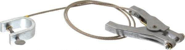 Hubbell Workplace - 19 AWG, 3 Ft., C-Clamp, Hand Clamp, Grounding Cable with Clamps - Noninsulated - Exact Industrial Supply