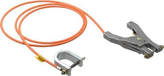 Hubbell Workplace - 19 AWG, 5 Ft., C-Clamp, Hand Clamp, Grounding Cable with Clamps - Orange - Exact Industrial Supply