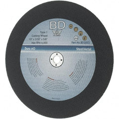 Value Collection - 10" Aluminum Oxide Cutoff Wheel - 3/32" Thick, 5/8" Arbor, 6,000 Max RPM - Exact Industrial Supply