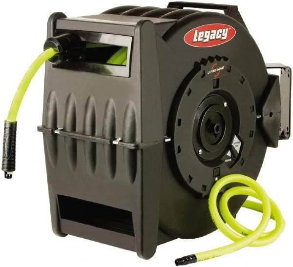 Legacy - 50' Spring Retractable Hose Reel - 300 psi, Hose Included - Exact Industrial Supply