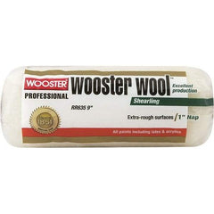 Wooster Brush - 1" Nap, 9" Wide Paint Roller - Rough Texture, Lambswool - Exact Industrial Supply