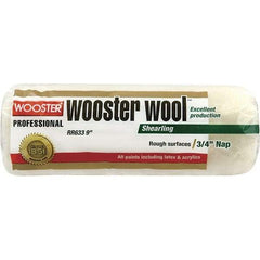Wooster Brush - 3/4" Nap, 9" Wide Paint Roller - Rough Texture, Lambswool - Exact Industrial Supply