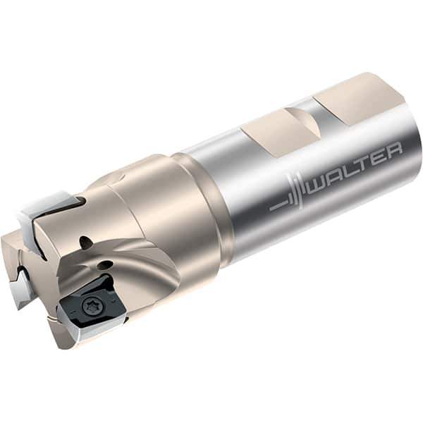 Walter - 40mm Cut Diam, 13mm Max Depth of Cut, 32mm Shank Diam, 110mm OAL, Indexable Square Shoulder End Mill - Multiple Insert Styles, Weldon Shank, 90° Lead Angle, Through Coolant, Series Xtra-tec - Exact Industrial Supply