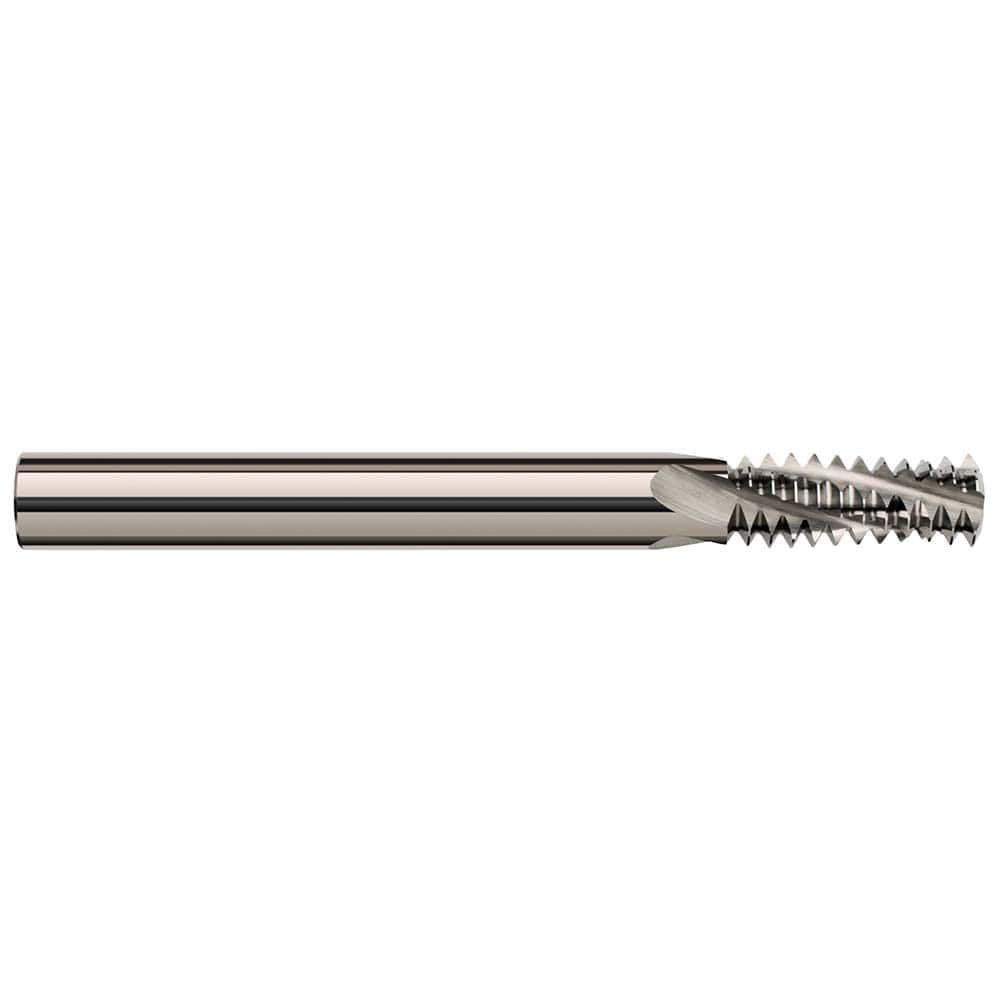 Harvey Tool - 3/8-24 Internal/External 24 TPI 5/16" Shank 4-Flute Solid Carbide Helical Flute Thread Mill - Exact Industrial Supply