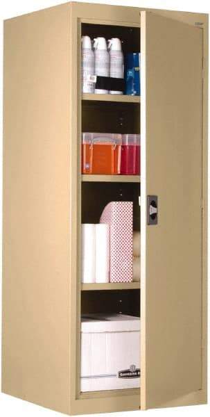 Sandusky Lee - 4 Shelf Locking Storage Cabinet - Steel, 24" Wide x 24" Deep x 60" High, Tropic Sand - Exact Industrial Supply