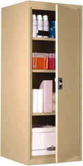 Sandusky Lee - 4 Shelf Locking Storage Cabinet - Steel, 24" Wide x 24" Deep x 60" High, Tropic Sand - Exact Industrial Supply