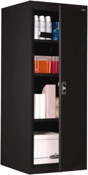 Sandusky Lee - 4 Shelf Locking Storage Cabinet - Steel, 24" Wide x 24" Deep x 60" High, Black - Exact Industrial Supply