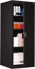 Sandusky Lee - 4 Shelf Locking Storage Cabinet - Steel, 24" Wide x 24" Deep x 60" High, Black - Exact Industrial Supply
