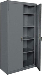 Sandusky Lee - 5 Shelf Locking Storage Cabinet - Steel, 36" Wide x 24" Deep x 78" High, Charcoal Gray - Exact Industrial Supply