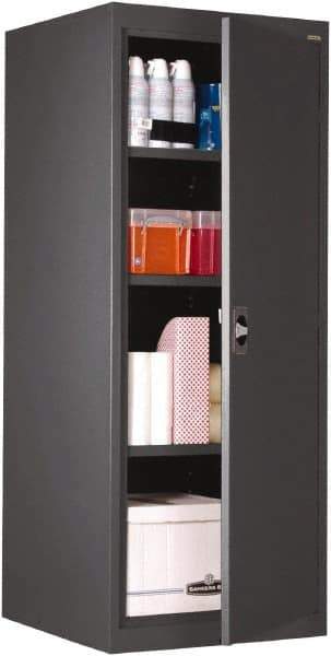 Sandusky Lee - 4 Shelf Locking Storage Cabinet - Steel, 24" Wide x 24" Deep x 60" High, Charcoal Gray - Exact Industrial Supply