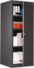 Sandusky Lee - 4 Shelf Locking Storage Cabinet - Steel, 24" Wide x 24" Deep x 60" High, Charcoal Gray - Exact Industrial Supply