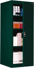 Sandusky Lee - 4 Shelf Locking Storage Cabinet - Steel, 24" Wide x 24" Deep x 60" High, Forest Green - Exact Industrial Supply