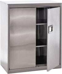Sandusky Lee - 3 Shelf Locking Storage Cabinet - Stainless Steel, 36" Wide x 18" Deep x 42" High - Exact Industrial Supply