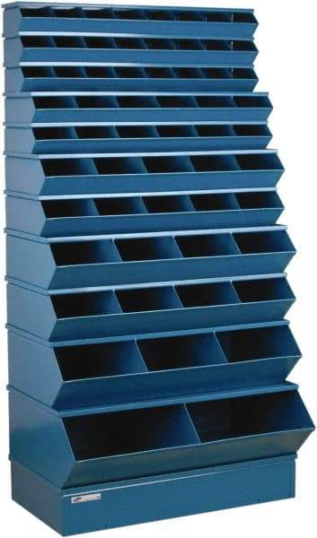 Stackbin - 11 Bin, Shelving Unit with Openings & Base - 37" Wide x 76" High - Exact Industrial Supply