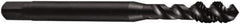 DORMER - M8x1.00 Metric Fine 3 Flute 6H Bottoming Spiral Flute Tap - Cobalt, Oxide Finish, 72mm OAL, Right Hand Flute, Right Hand Thread, Series E013 - Exact Industrial Supply