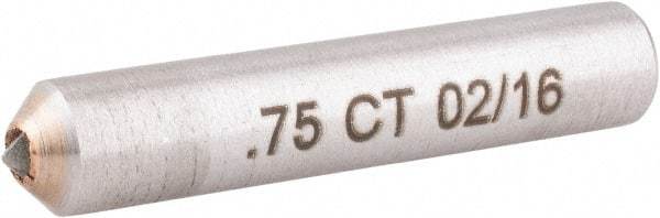 Made in USA - 3/4 Carat Single Point Diamond Dresser - 2" Long x 3/8" Shank Diam - Exact Industrial Supply
