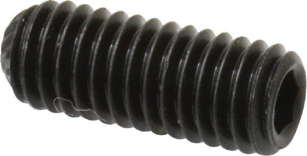 Value Collection - #10-32 UNF, 1/2" OAL, Knurled Cup Point Set Screw - Grade 8 Alloy Steel, 3/32" Key - Exact Industrial Supply